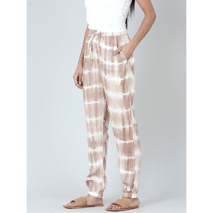 First Resort by Ramola Bachchan Beige And White Tie-Dye Lounge (Set of 2)
