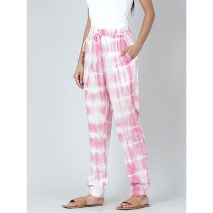 First Resort by Ramola Bachchan Pink And White Tie-Dye Lounge (Set of 2)