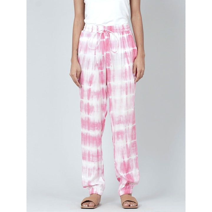 First Resort by Ramola Bachchan Pink And White Tie-Dye Lounge (Set of 2)