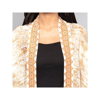 First Resort by Ramola Bachchan Beige Animal Print Cape