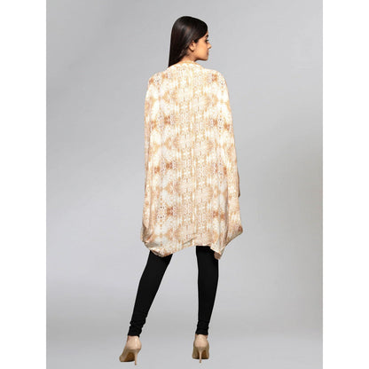 First Resort by Ramola Bachchan Beige Animal Print Cape