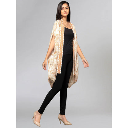 First Resort by Ramola Bachchan Beige Animal Print Cape