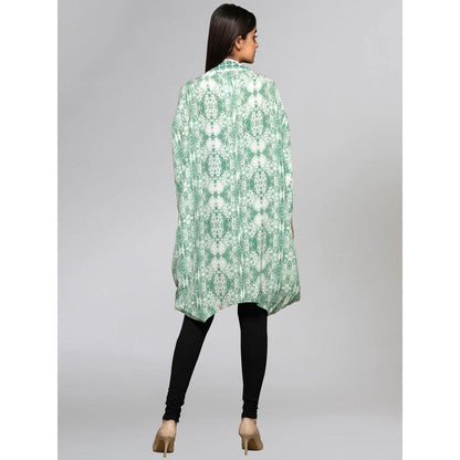 First Resort by Ramola Bachchan Green Animal Print Cape