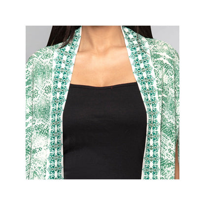 First Resort by Ramola Bachchan Green Animal Print Cape