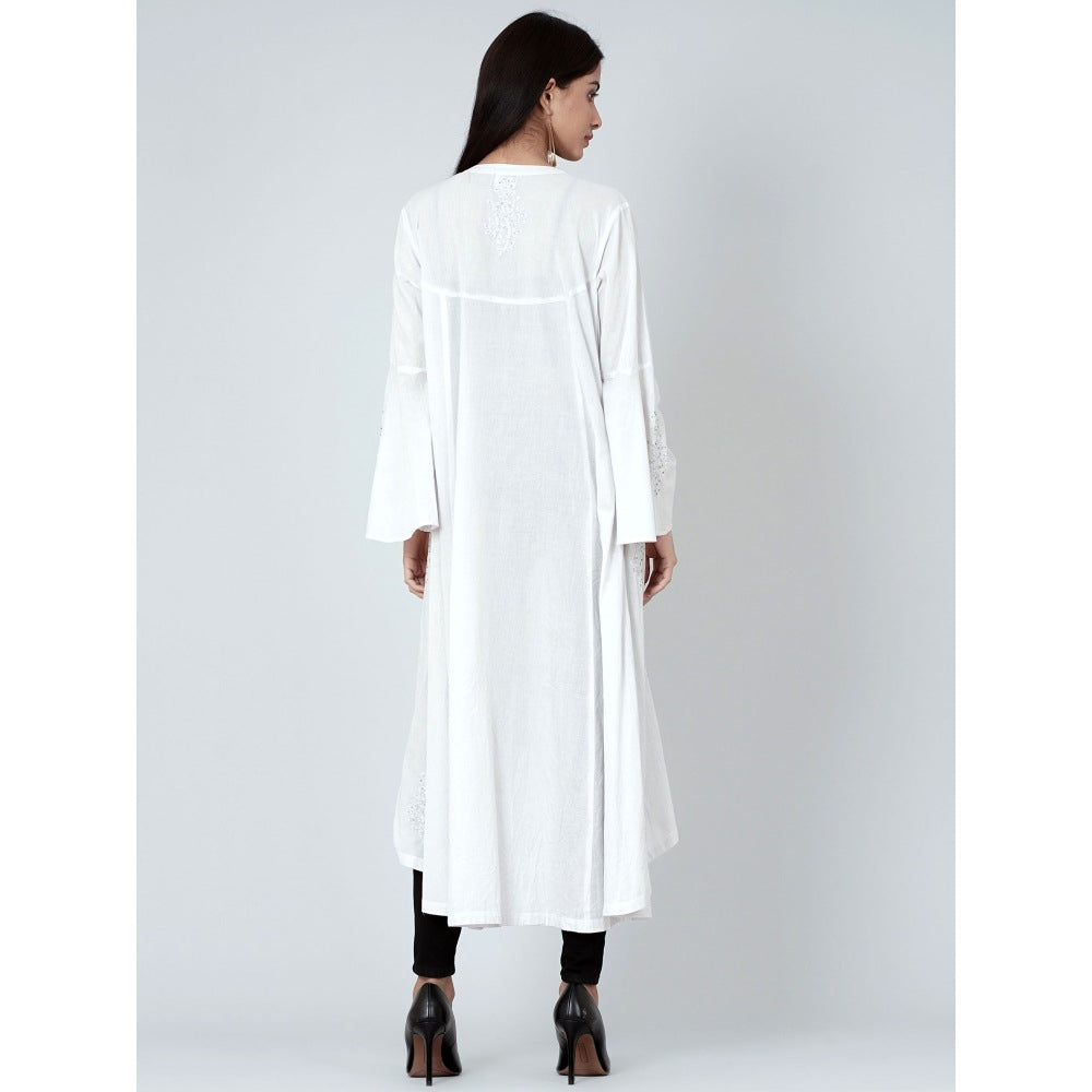 First Resort by Ramola Bachchan Grey Embellished Coat Shrug