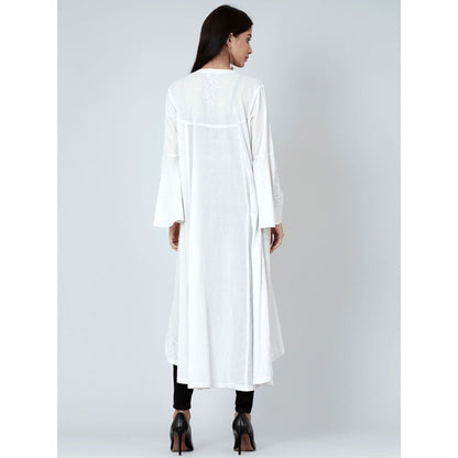 First Resort by Ramola Bachchan Grey Embellished Coat Shrug
