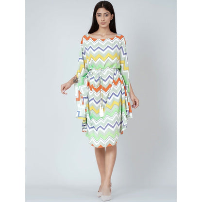 First Resort by Ramola Bachchan Orange And Yellow Chevron Midi Dress (Set of 2)