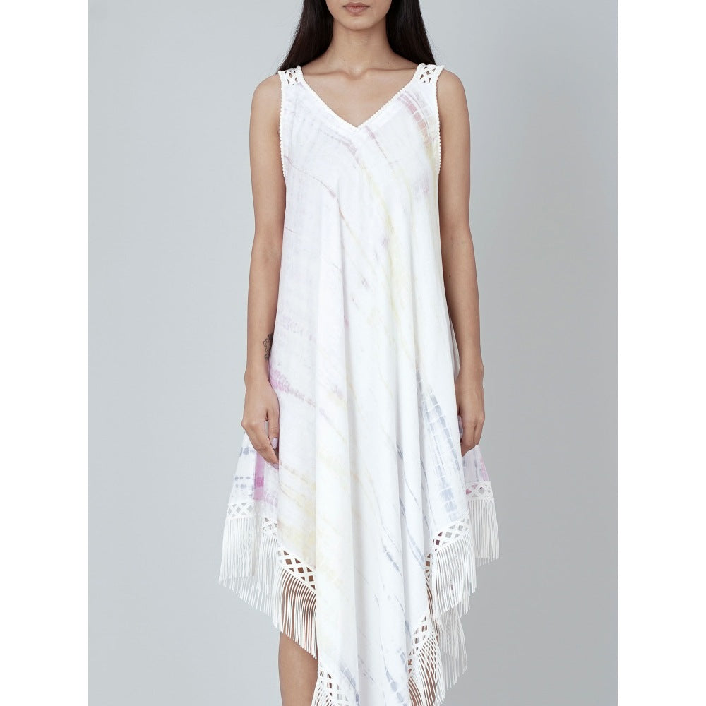 First Resort by Ramola Bachchan Multicoloured Tie-Dye Handkerchief Dress