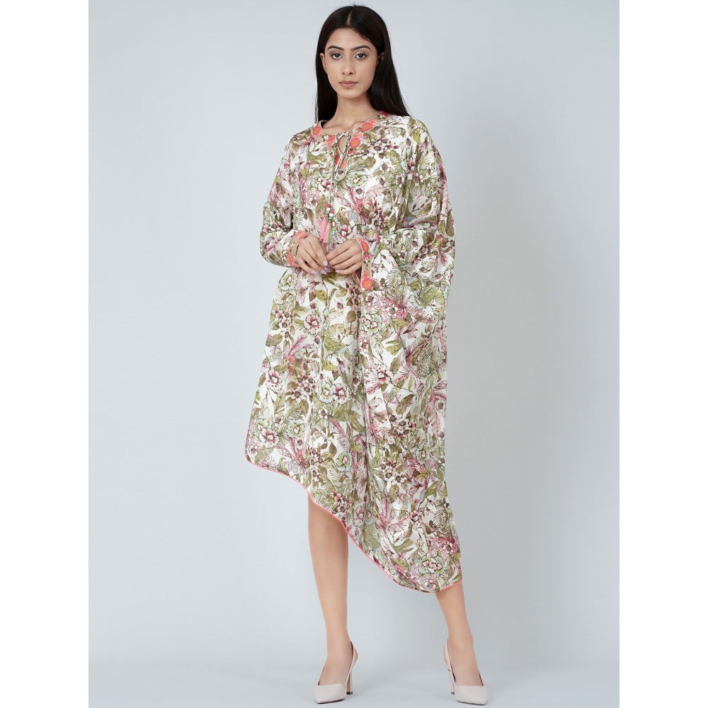 First Resort by Ramola Bachchan Green One Sleeve Floral Print Dress