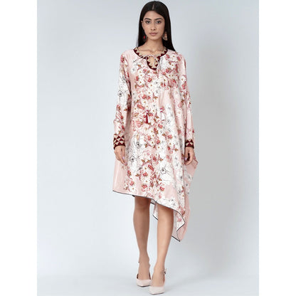 First Resort by Ramola Bachchan Pink One Sleeve Floral Print Dress