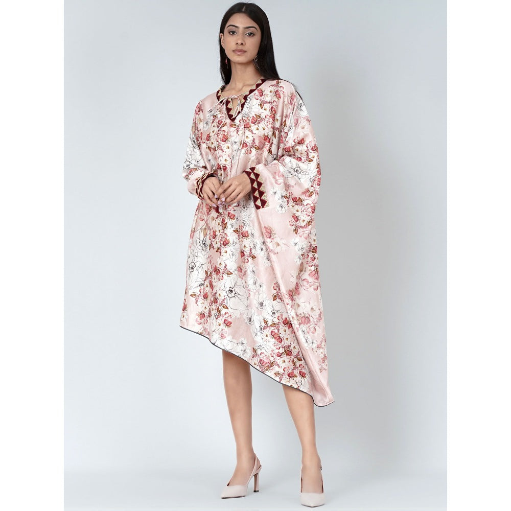 First Resort by Ramola Bachchan Pink One Sleeve Floral Print Dress