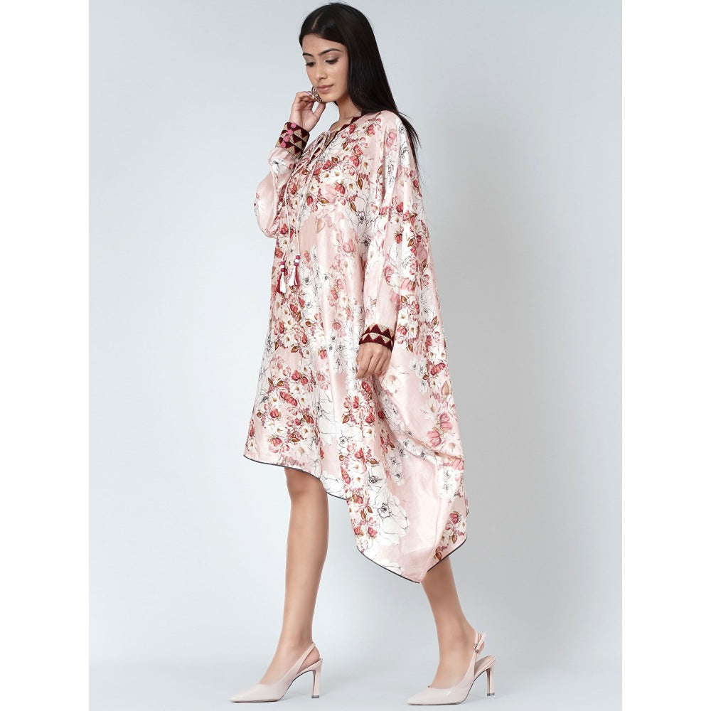 First Resort by Ramola Bachchan Pink One Sleeve Floral Print Dress