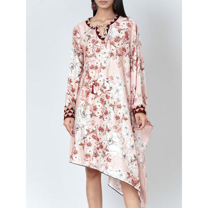 First Resort by Ramola Bachchan Pink One Sleeve Floral Print Dress