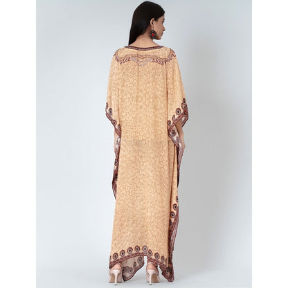 First Resort by Ramola Bachchan Yellow Pearl Full Length Kaftan
