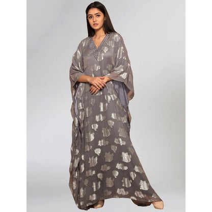 First Resort by Ramola Bachchan Dark Grey Ombre Full Length Kaftan