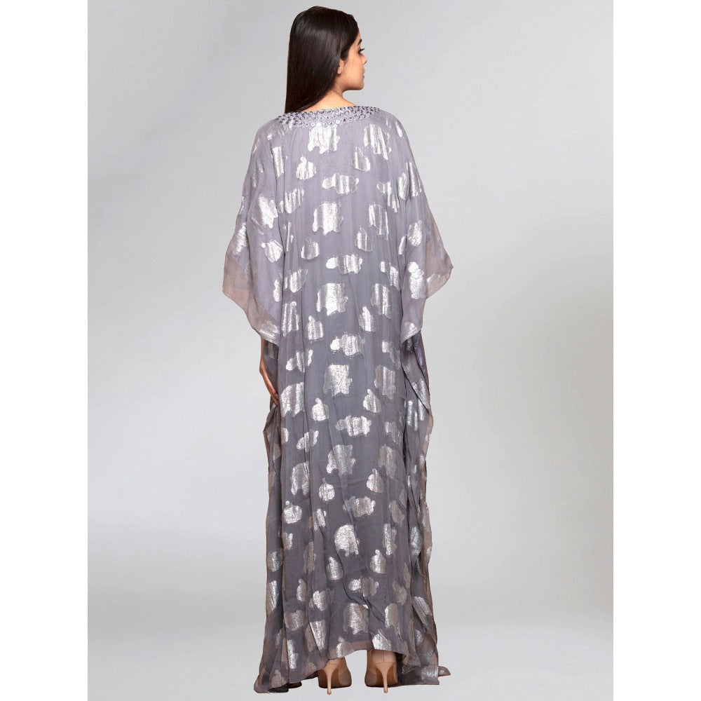 First Resort by Ramola Bachchan Dark Grey Ombre Full Length Kaftan