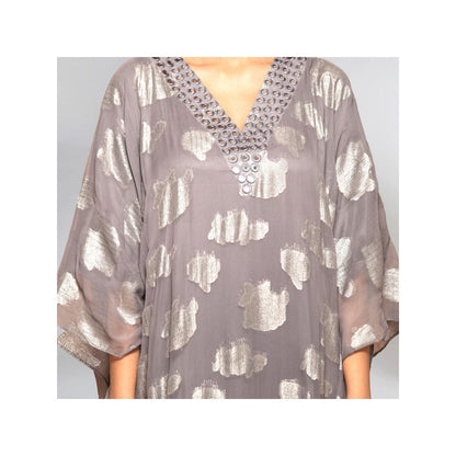 First Resort by Ramola Bachchan Dark Grey Ombre Full Length Kaftan