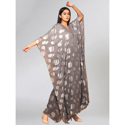 First Resort by Ramola Bachchan Dark Grey Ombre Full Length Kaftan