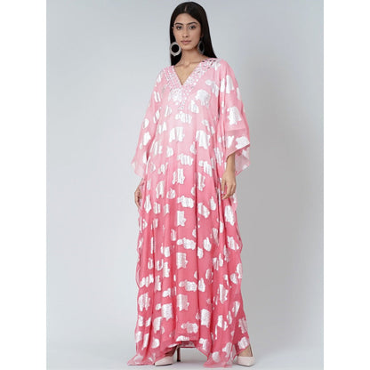 First Resort by Ramola Bachchan Rose Pink Ombre Full Length Kaftan