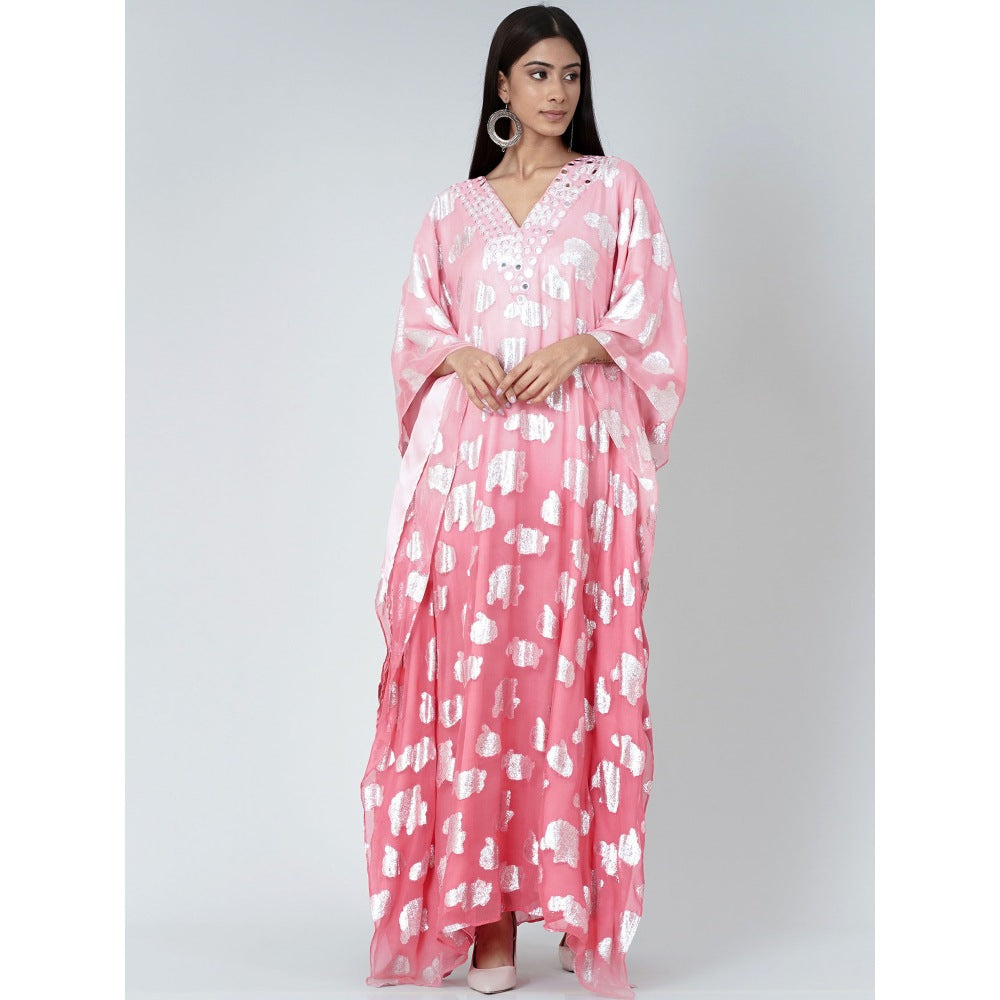 First Resort by Ramola Bachchan Rose Pink Ombre Full Length Kaftan