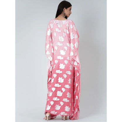 First Resort by Ramola Bachchan Rose Pink Ombre Full Length Kaftan