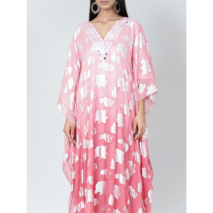 First Resort by Ramola Bachchan Rose Pink Ombre Full Length Kaftan