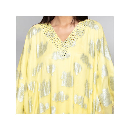 First Resort by Ramola Bachchan Yellow Ombre Full Length Kaftan