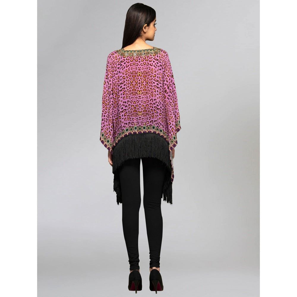 First Resort by Ramola Bachchan Purple Animal Print Kaftan Top
