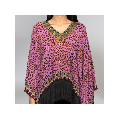 First Resort by Ramola Bachchan Purple Animal Print Kaftan Top