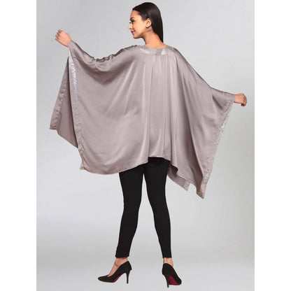 First Resort by Ramola Bachchan Grey Embellished Kaftan Top