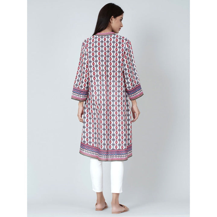 First Resort by Ramola Bachchan Multicoloured Asymmetrical Paisley Print Shirt Style Kurta