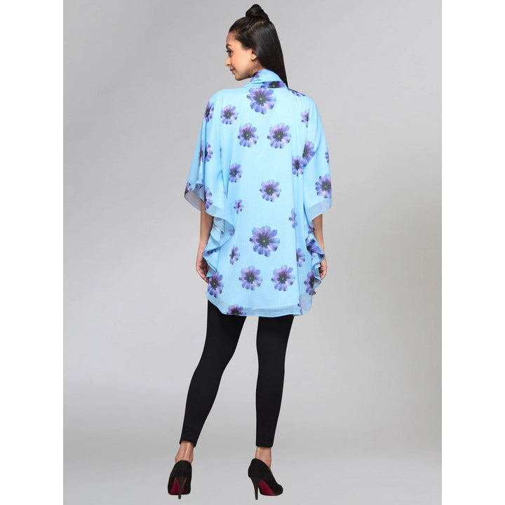 First Resort by Ramola Bachchan Blue Floral Top