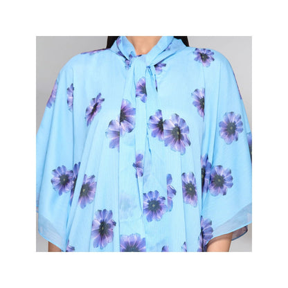 First Resort by Ramola Bachchan Blue Floral Top