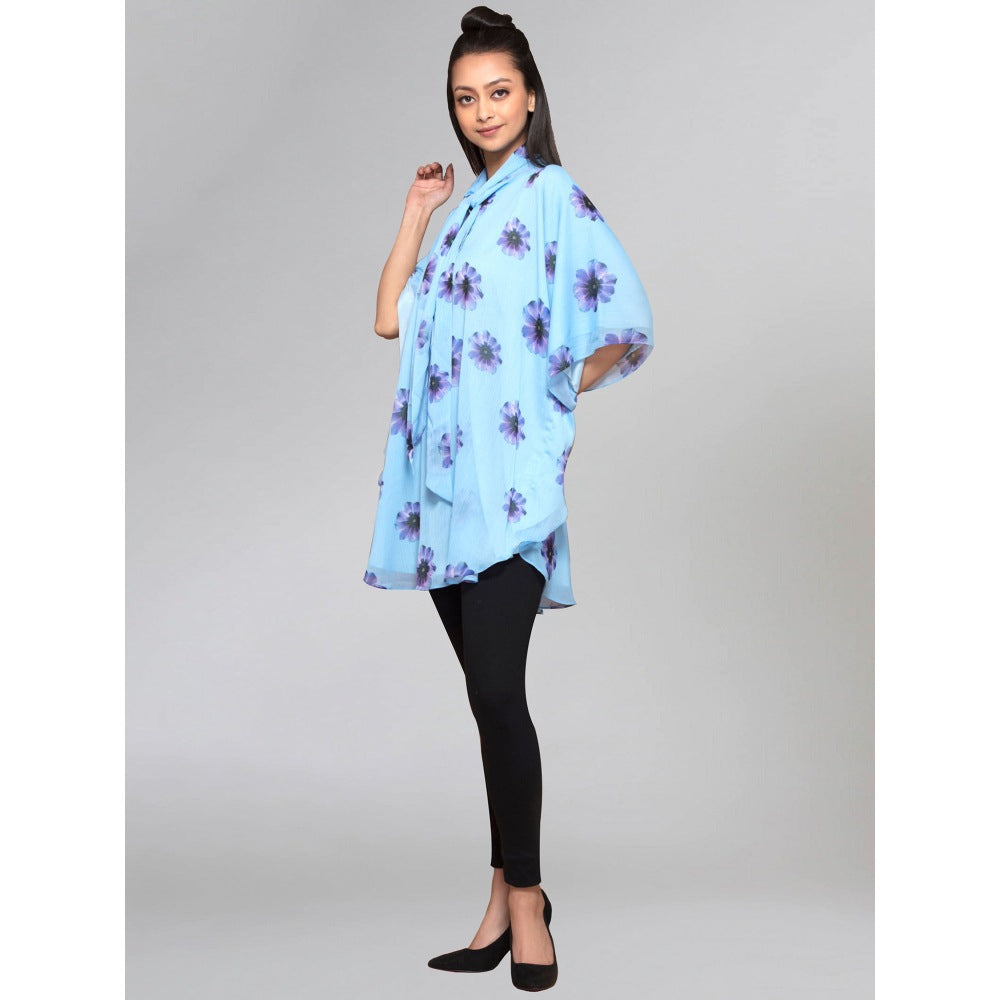 First Resort by Ramola Bachchan Blue Floral Top