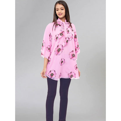 First Resort by Ramola Bachchan Pink Floral Top