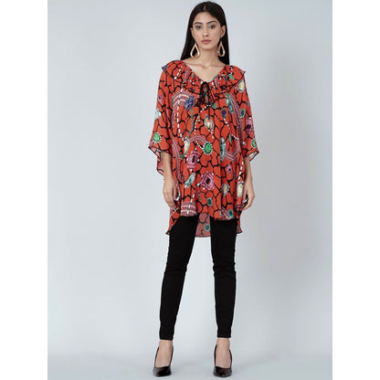 First Resort by Ramola Bachchan Orange Jewel Print Top