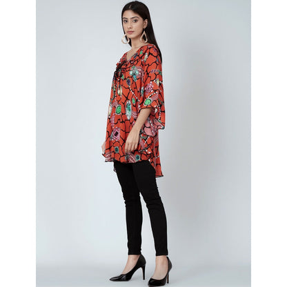 First Resort by Ramola Bachchan Orange Jewel Print Top