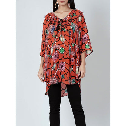 First Resort by Ramola Bachchan Orange Jewel Print Top