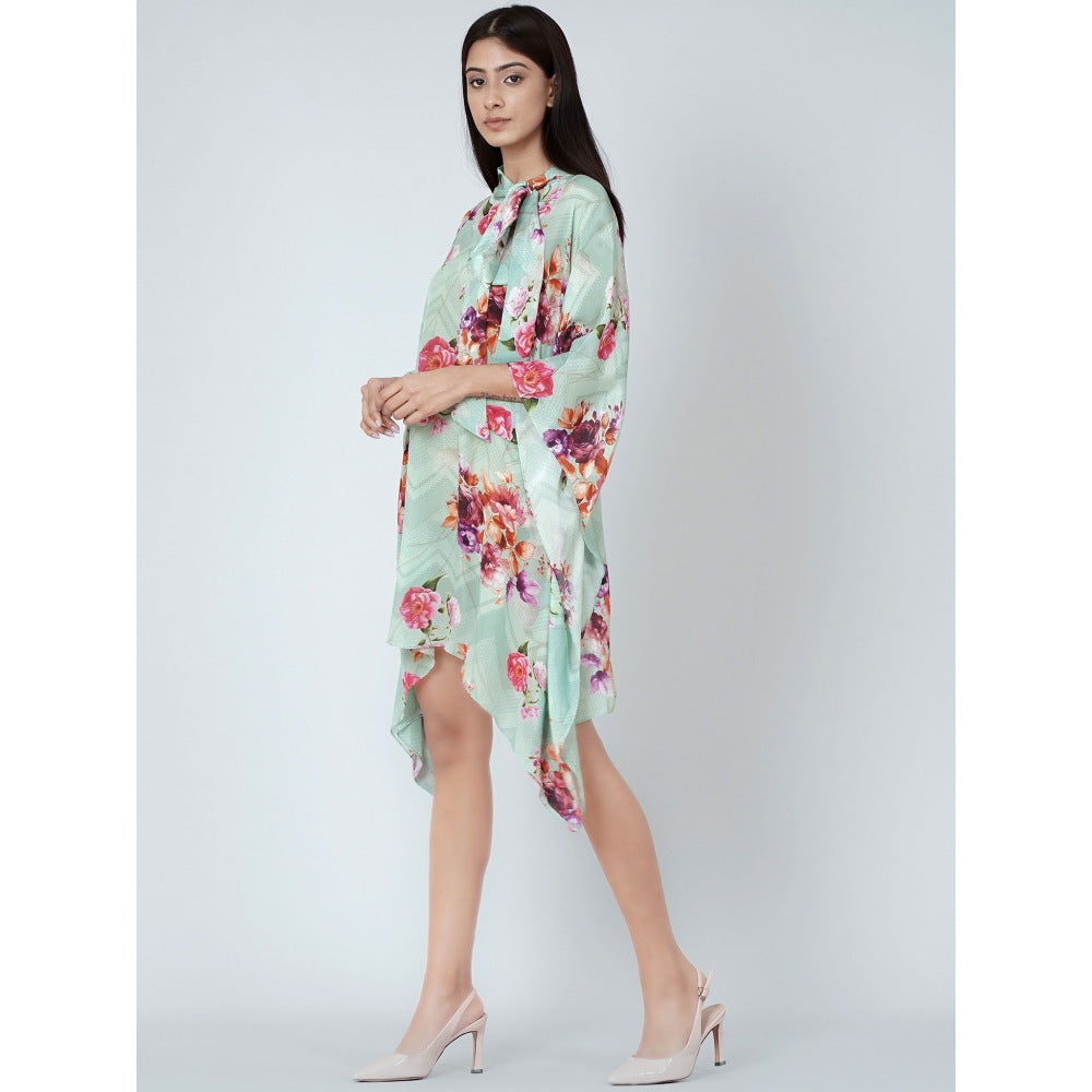 First Resort by Ramola Bachchan Pastel Green And Pink Floral Top