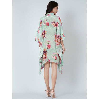 First Resort by Ramola Bachchan Pastel Green And Pink Floral Top