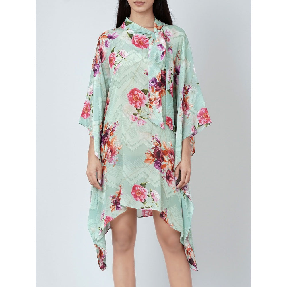 First Resort by Ramola Bachchan Pastel Green And Pink Floral Top