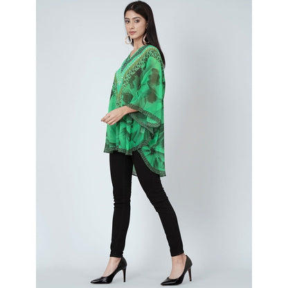 First Resort by Ramola Bachchan Forest Green Embellished Floral Tunic