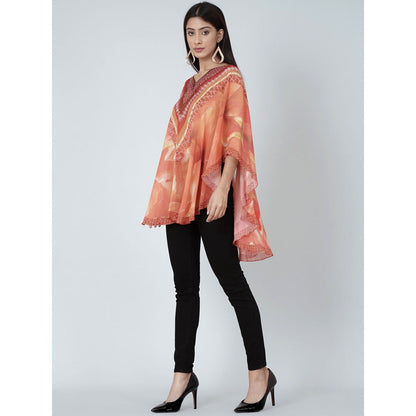 First Resort by Ramola Bachchan Orange And Red Embellished Floral Tunic