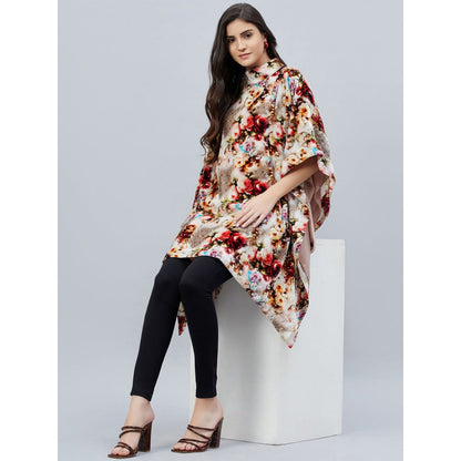 First Resort by Ramola Bachchan Beige Floral Crystal Studded Tunic