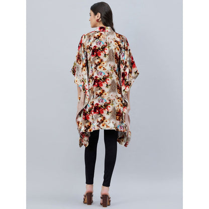 First Resort by Ramola Bachchan Beige Floral Crystal Studded Tunic