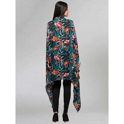 First Resort by Ramola Bachchan Black Tropical Print Tunic