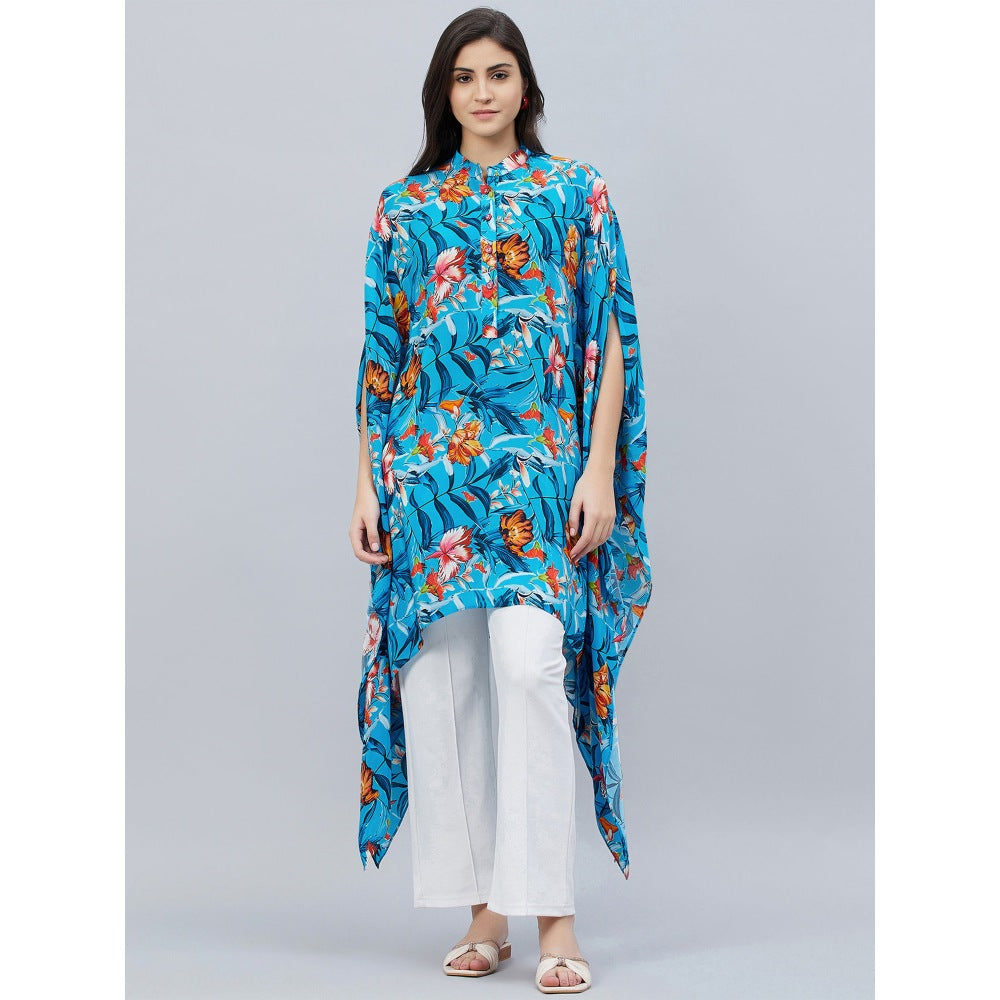 First Resort by Ramola Bachchan Blue Tropical Print Tunic