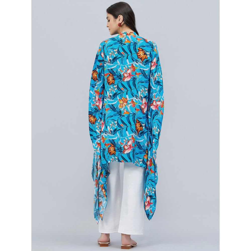 First Resort by Ramola Bachchan Blue Tropical Print Tunic
