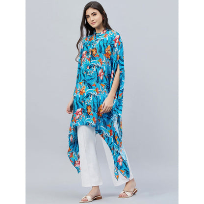 First Resort by Ramola Bachchan Blue Tropical Print Tunic