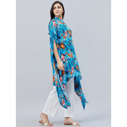 First Resort by Ramola Bachchan Blue Tropical Print Tunic